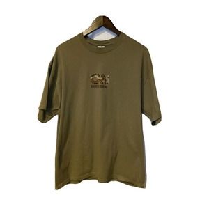 Vtg CNN Baghdad Bureau War On Iraq George Bush Propaganda Army Camo TV T-shirt